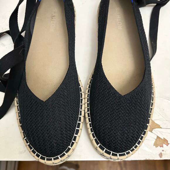 Rothy's The Espadrille Flats Black Size Women’s 12 LIKE NEW - Picture 12 of 16
